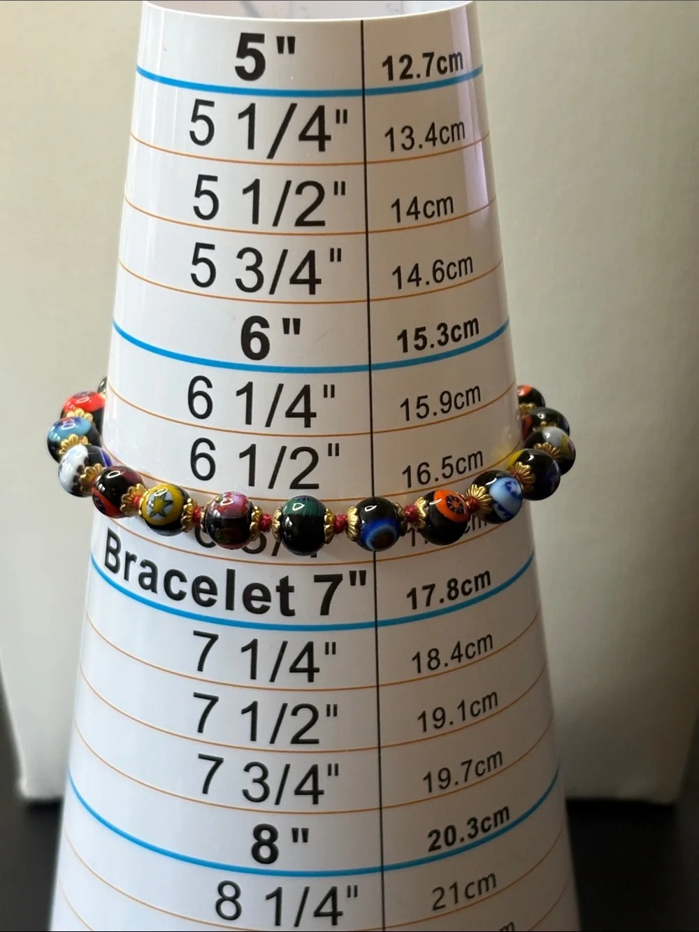 Vintage Glass Millefiori Beads Bracelet